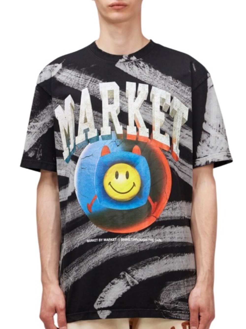 Market Smiley Happiness Within Graphic Tie Dye Tshirt